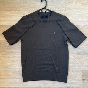 All Saints Men’s Dark Green (Olive) Marino Wool Crewneck Sweater